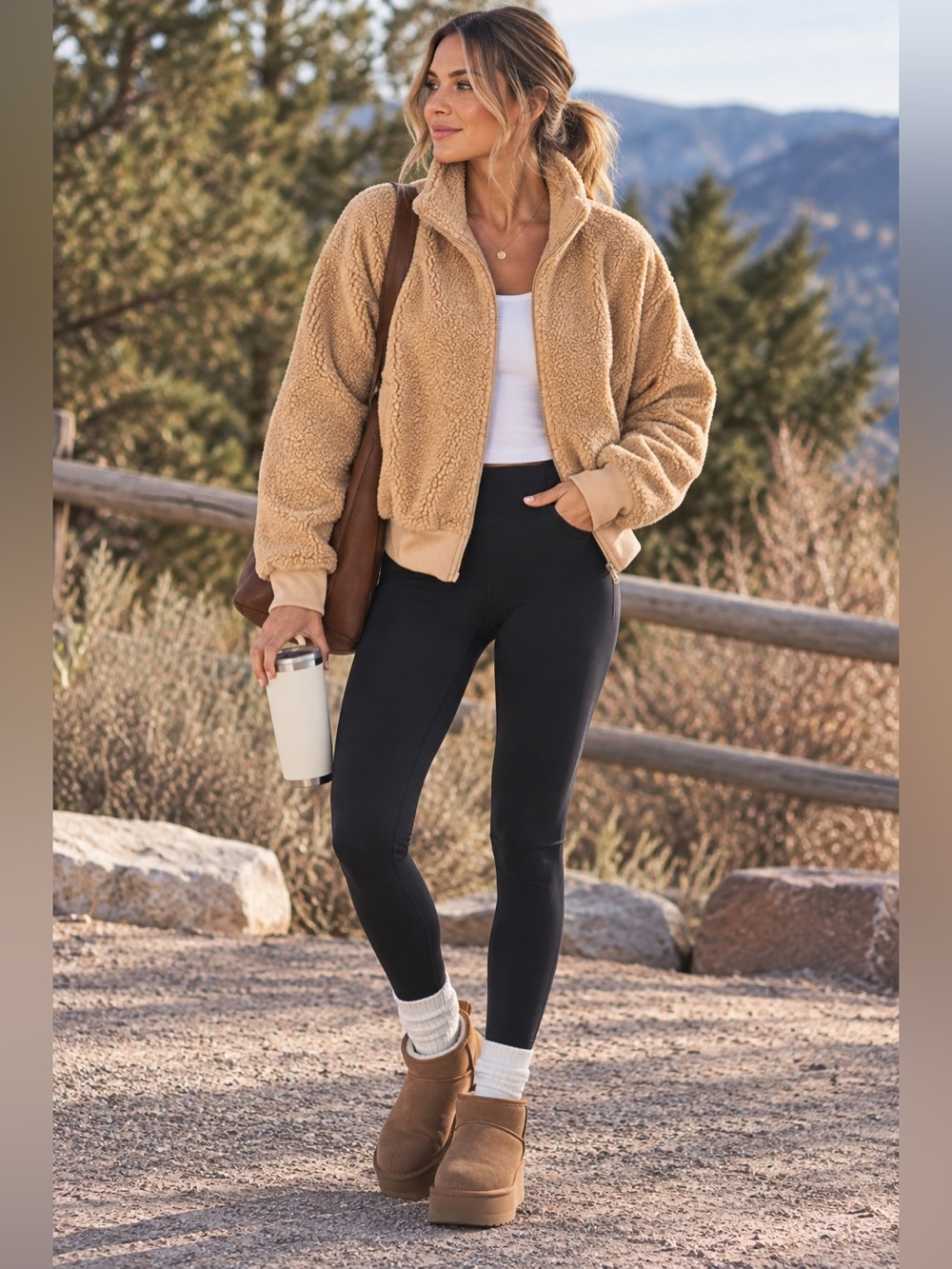 Beyond YogaBrave The Elements Sherpa Bomber jacket NEW XS